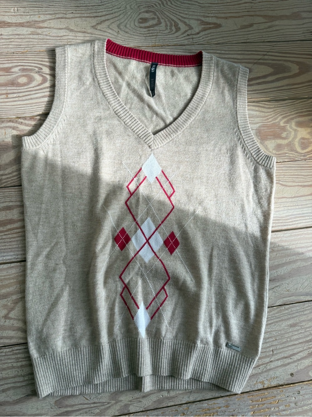 Lija Argyle Sweater Vest m/l no size tag